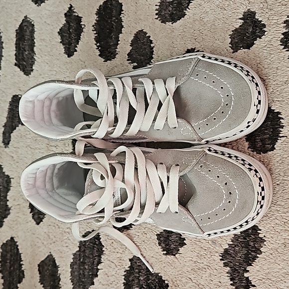 Vans Old Skool Ska-Hi Gray Suede Canvas Shoes Size 1 - Picture 4 of 9